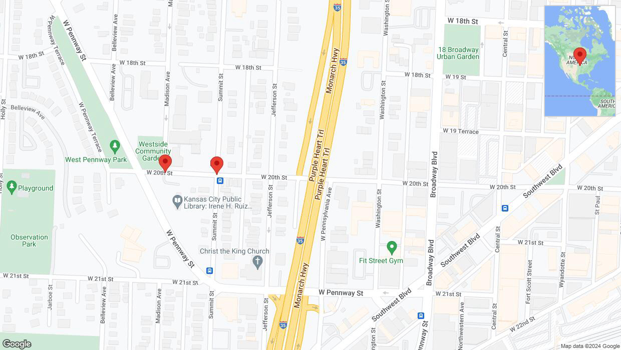 A detailed map that shows the affected road due to 'Kansas City: Summit Street temporarily closed' on June 18th at 3:39 p.m.