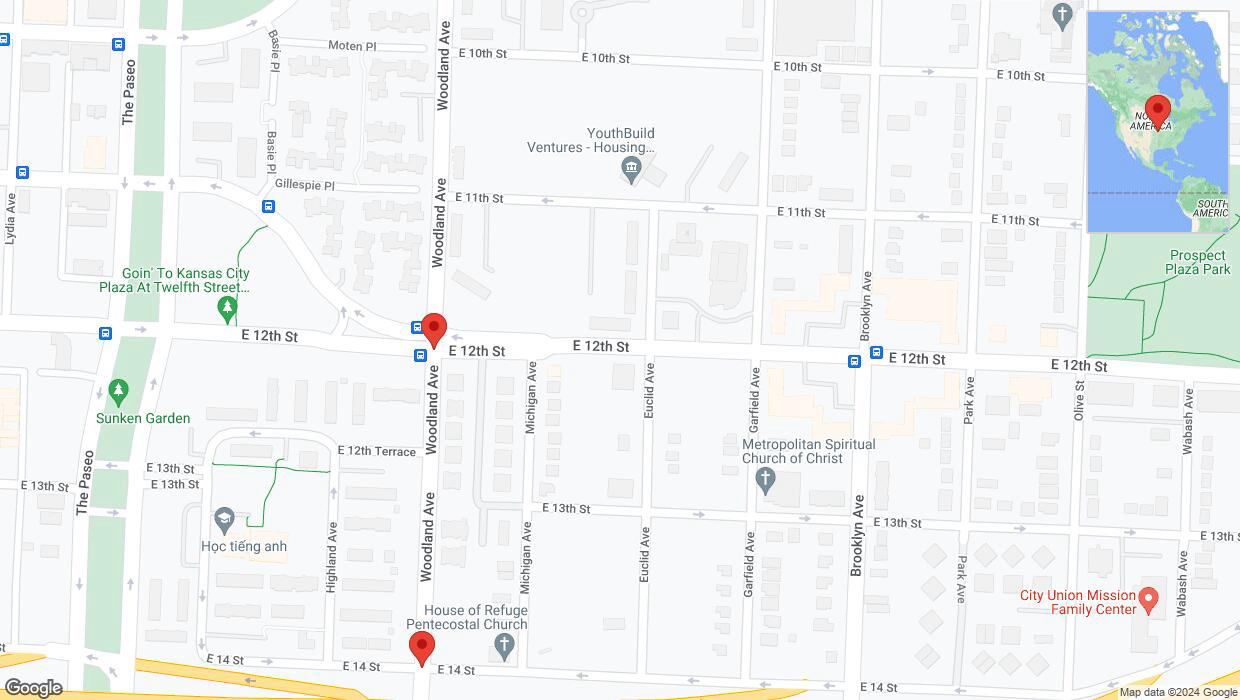 A detailed map that shows the affected road due to 'Ella Fitzgerald Lane closed in Kansas City' on June 25th at 7 p.m.