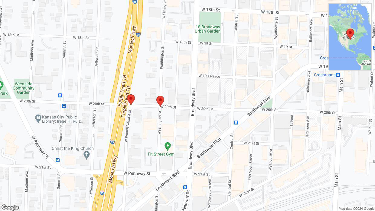 A detailed map that shows the affected road due to 'Kansas City: West Pennsylvania Avenue closed' on June 27th at 5:27 p.m.