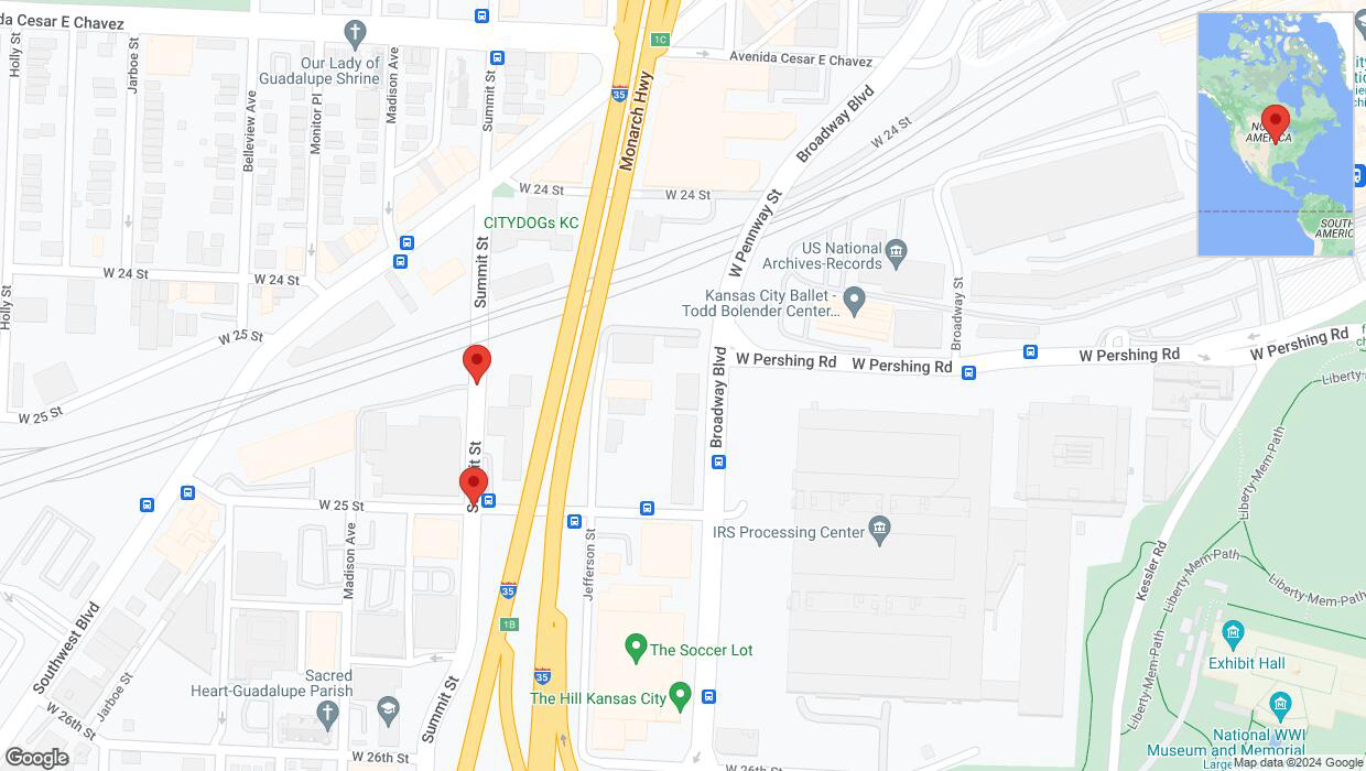 A detailed map that shows the affected road due to 'Kansas City: Summit Street closed' on June 27th at 3:30 p.m.