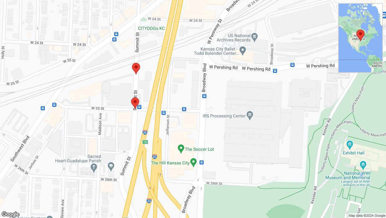 A detailed map that shows the affected road due to 'Kansas City: West 25 Street temporarily closed' on June 27th at 3:53 p.m.