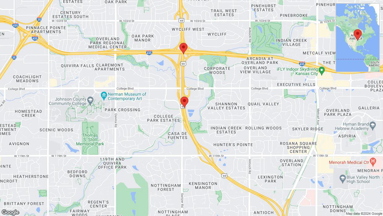 A detailed map that shows the affected road due to 'Crash update: US-69' on July 1st at 12:24 p.m.