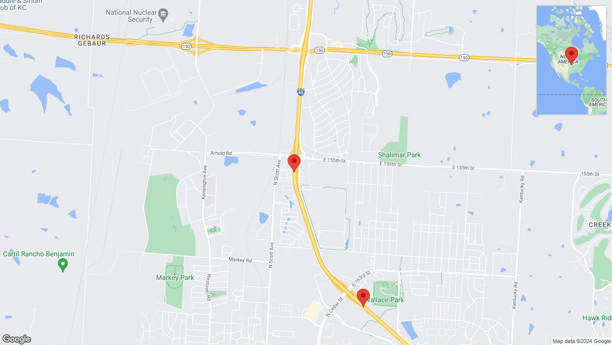 A detailed map that shows the affected road due to 'Belton: I-40/US-71 closed' on July 1st at 12:36 p.m.