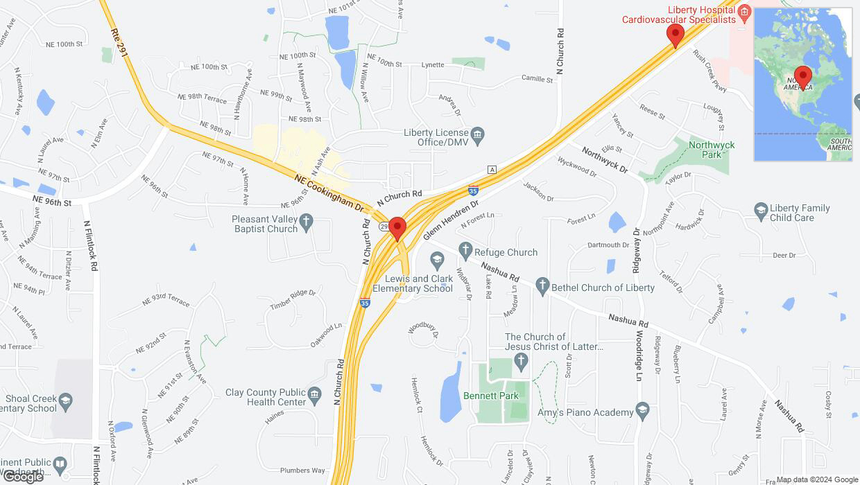 A detailed map that shows the affected road due to 'Incident in Liberty' on July 3rd at 1:48 p.m.