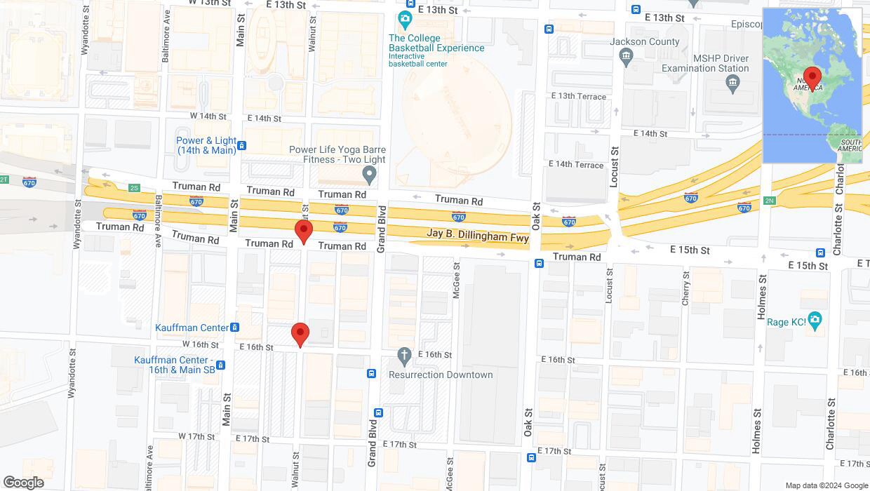 A detailed map that shows the affected road due to 'Kansas City: Walnut Street temporarily closed' on July 11th at 11:52 p.m.