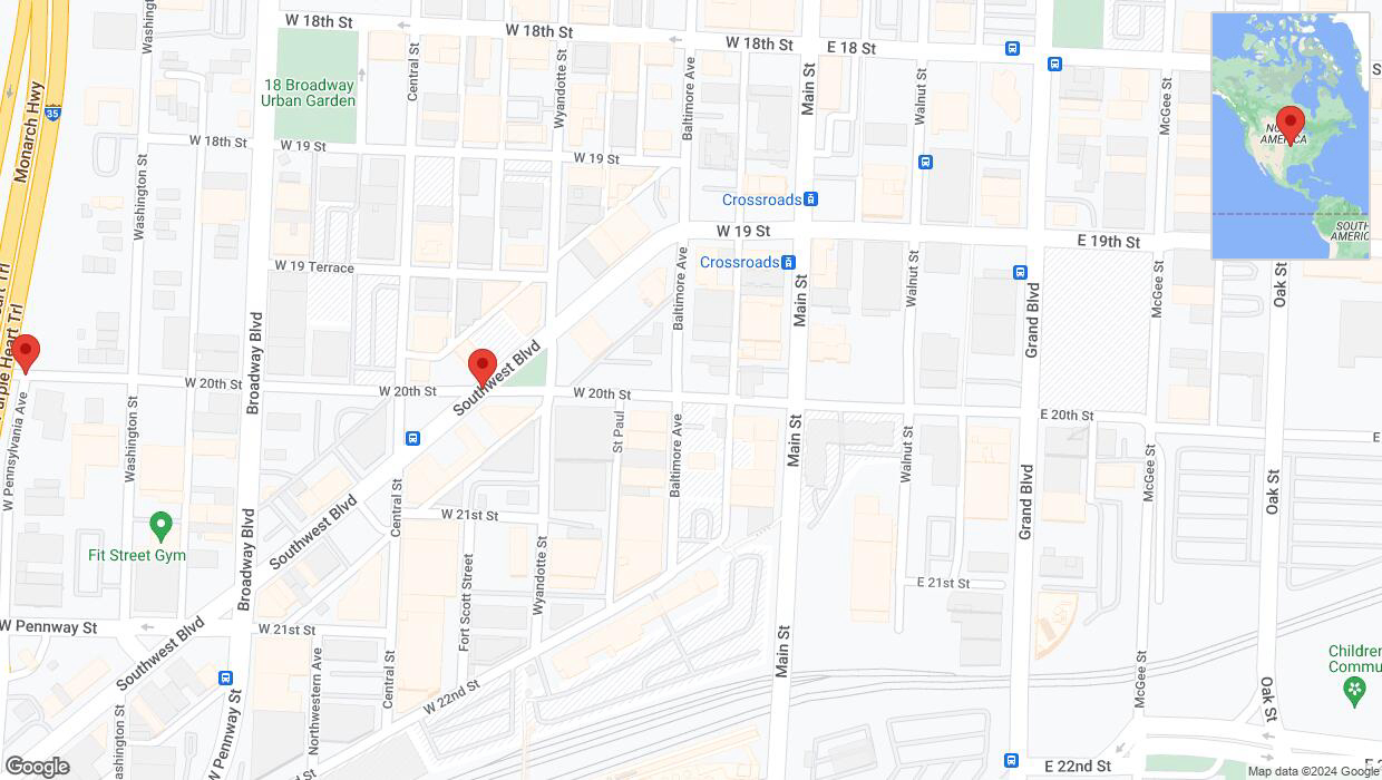 A detailed map that shows the affected road due to 'Kansas City: West 20th Street temporarily closed' on July 11th at 8:10 p.m.