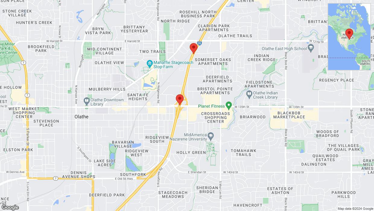 A detailed map that shows the affected road due to 'Crash report: I-35' on July 12th at 4:50 p.m.