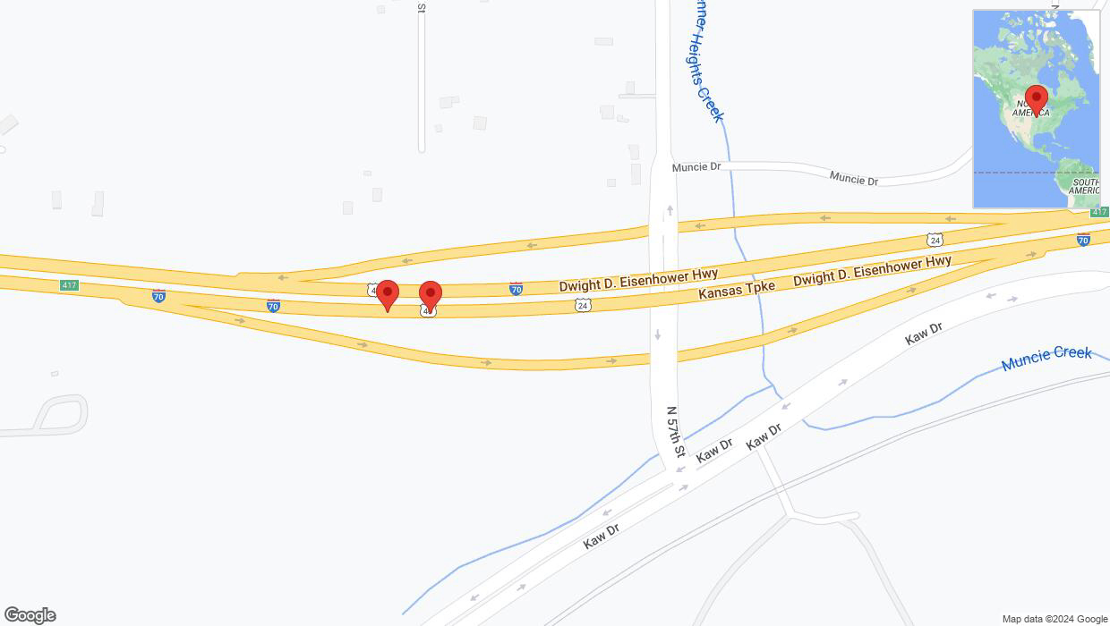 A detailed map that shows the affected road due to 'A crash has been reported on eastbound I-70' on July 12th at 5:50 p.m.