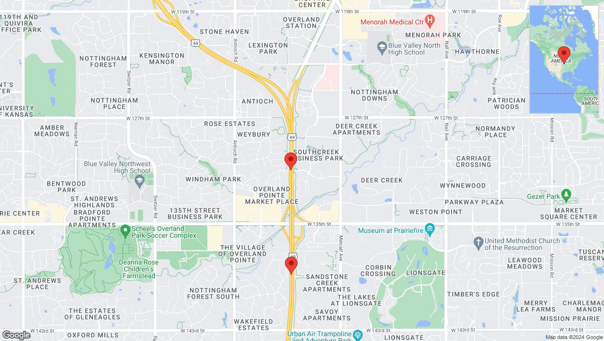 A detailed map that shows the affected road due to 'Crash report: US-69' on July 14th at 5:31 a.m.
