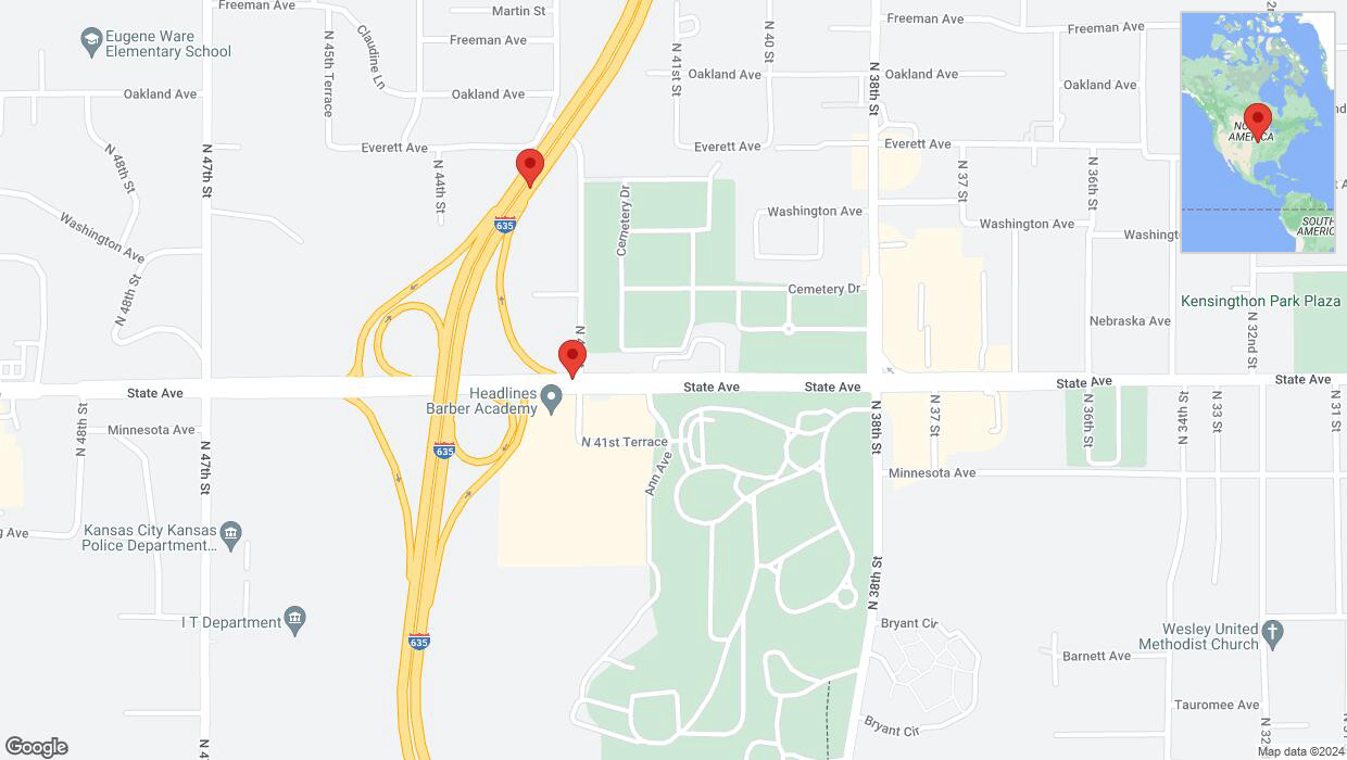A detailed map that shows the affected road due to 'Kansas City: State Avenue closed' on July 14th at 7:17 a.m.