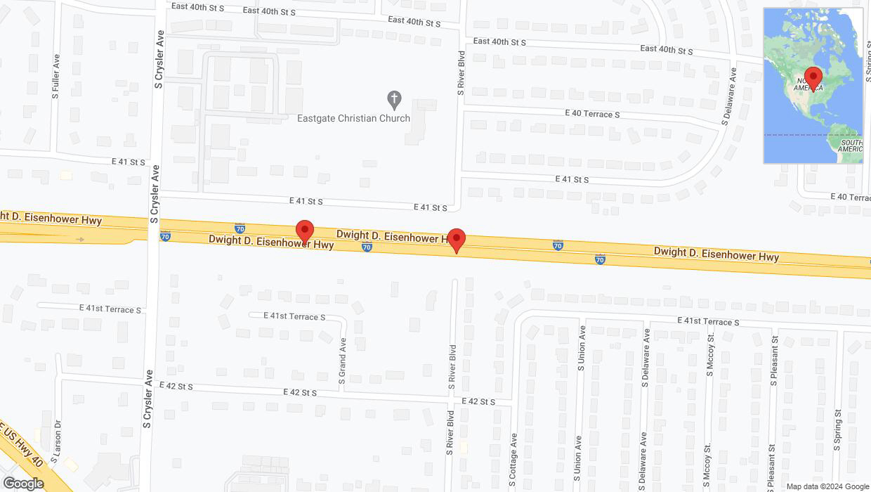A detailed map that shows the affected road due to 'Crash report: I-70' on July 16th at 12:56 p.m.