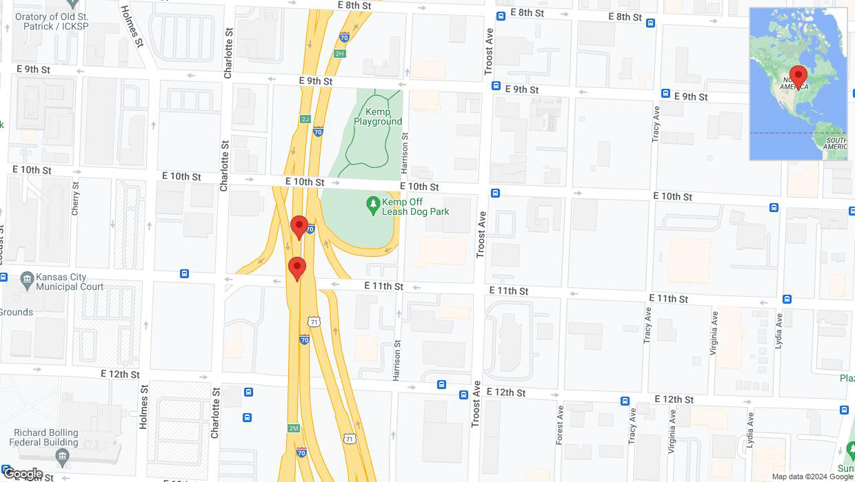 A detailed map that shows the affected road due to 'Crash report: I-70' on July 17th at 5:13 p.m.