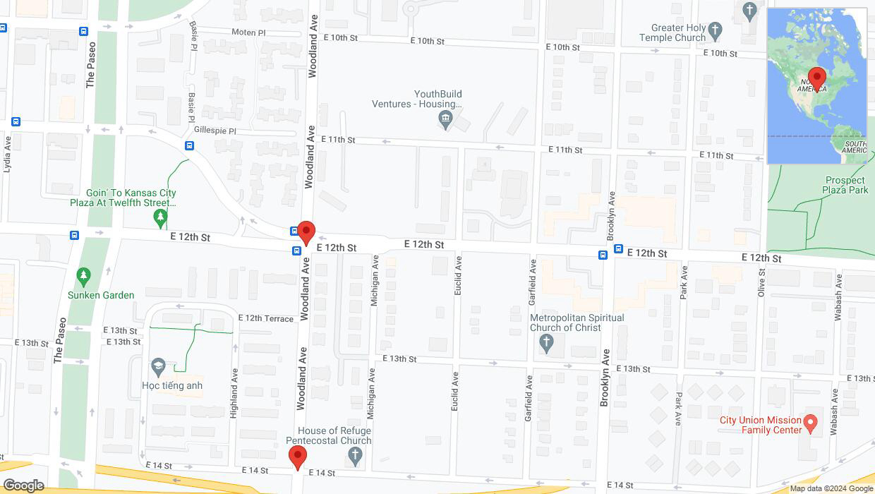 A detailed map that shows the affected road due to 'Kansas City: Ella Fitzgerald Lane temporarily closed' on July 23rd at 12:50 p.m.