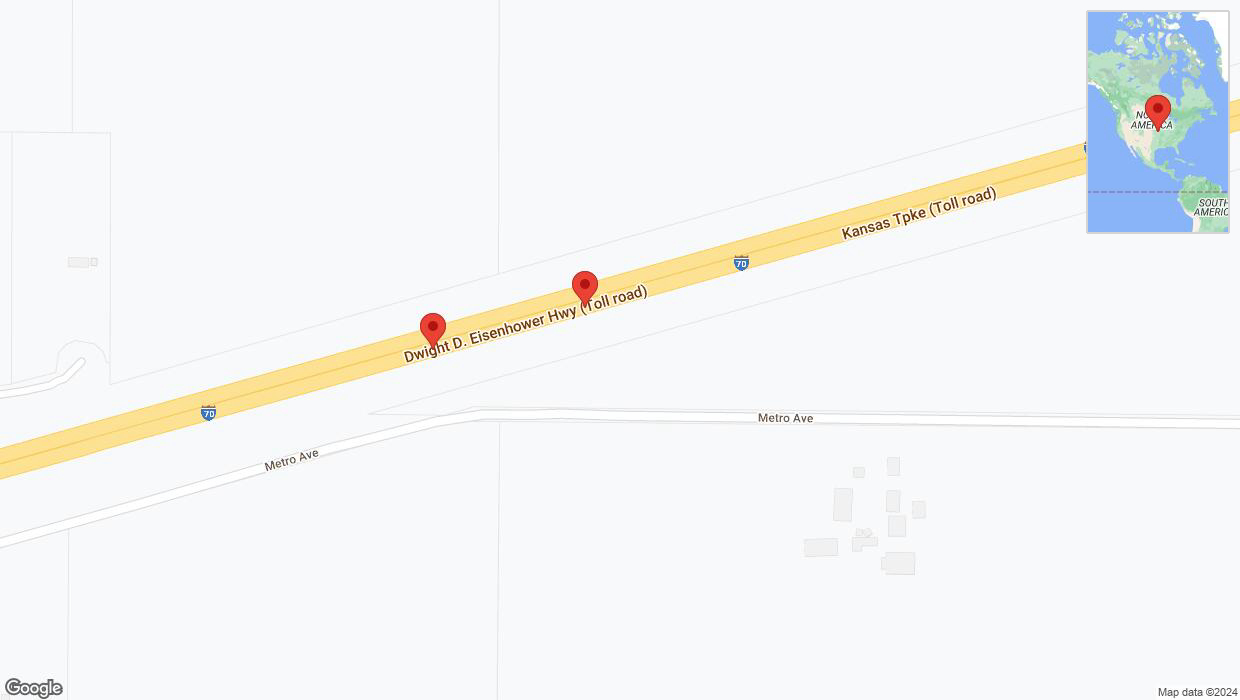 A detailed map that shows the affected road due to 'Crash report: I-70' on July 27th at 4:33 p.m.