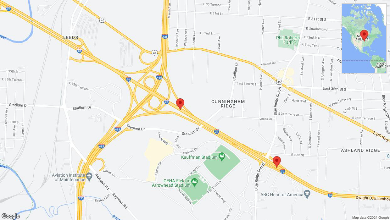 A detailed map that shows the affected road due to 'Crash update: I-70' on July 30th at 3:52 p.m.