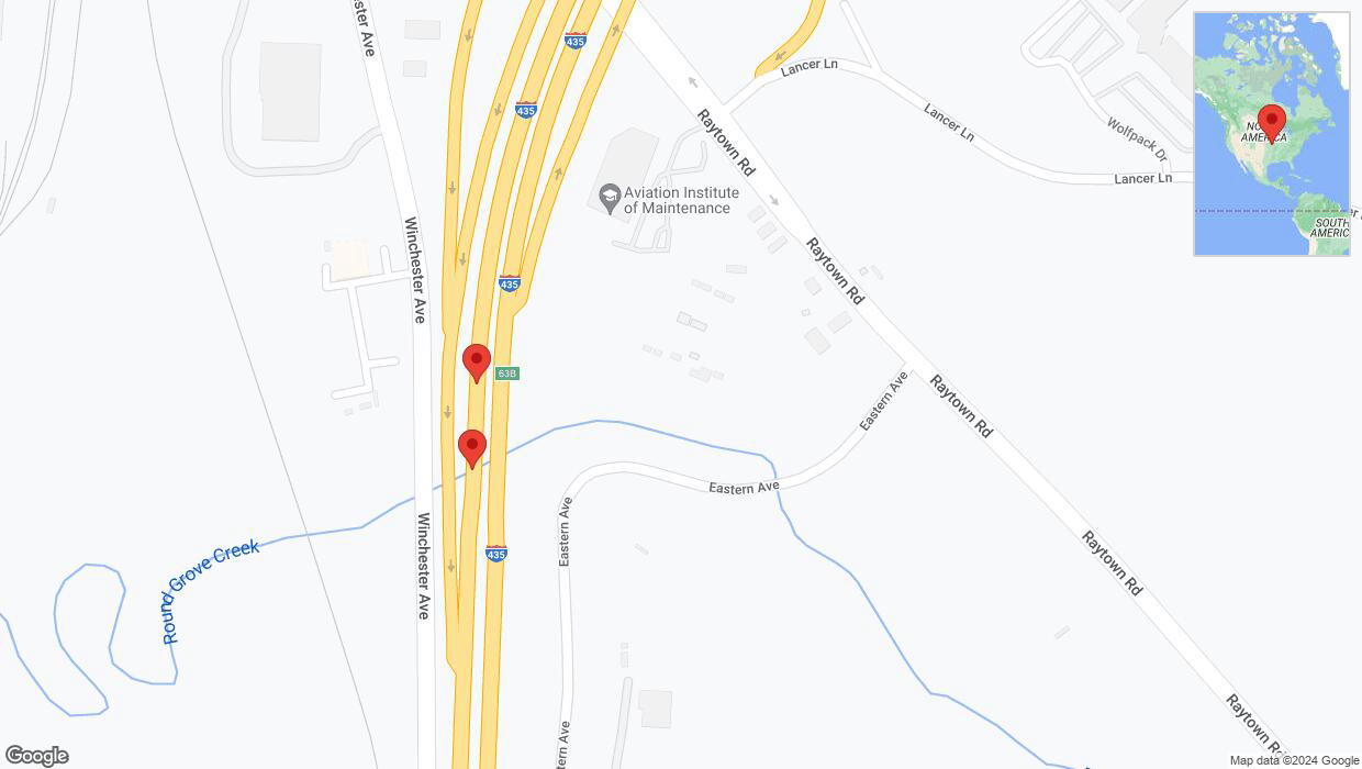 A detailed map that shows the affected road due to 'Broken down vehicle on southbound I-435 in Kansas City' on July 30th at 4:46 p.m.