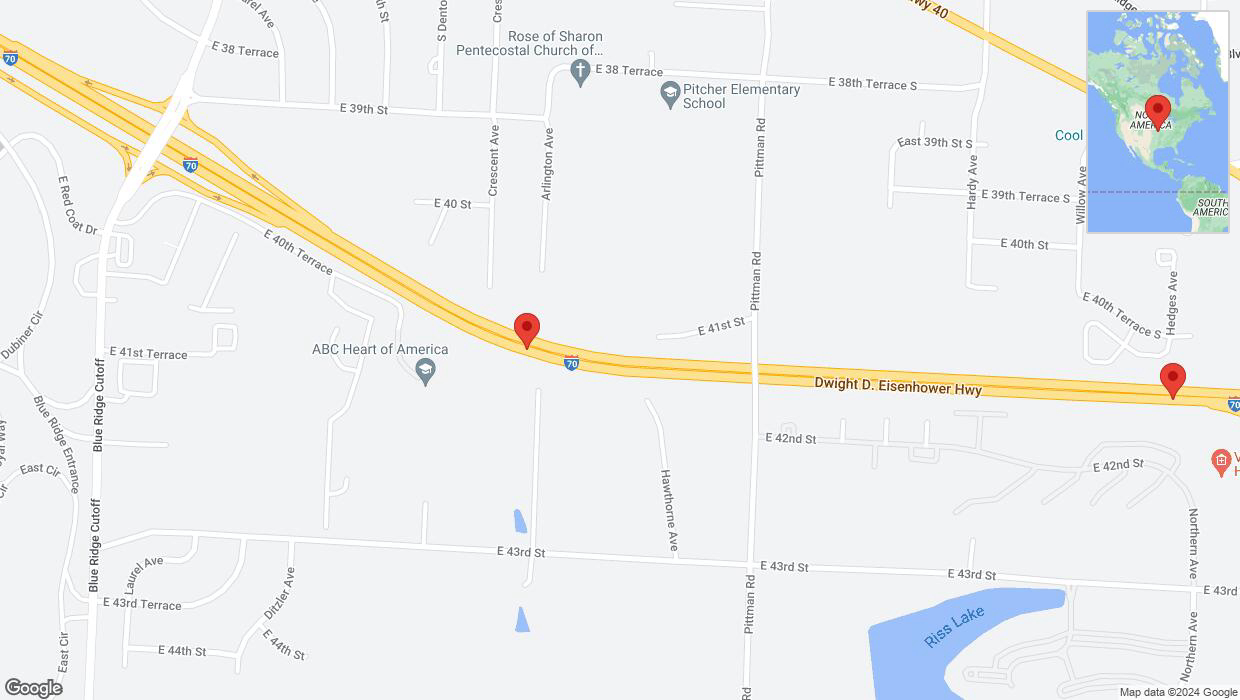 A detailed map that shows the affected road due to 'Crash update: I-70' on July 30th at 4:40 p.m.