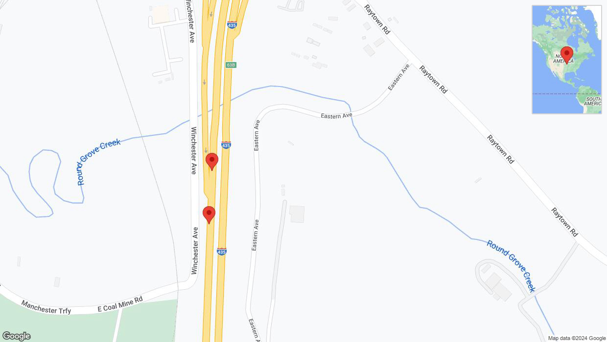 A detailed map that shows the affected road due to 'Broken down vehicle on southbound I-435 in Kansas City' on July 30th at 11:52 p.m.