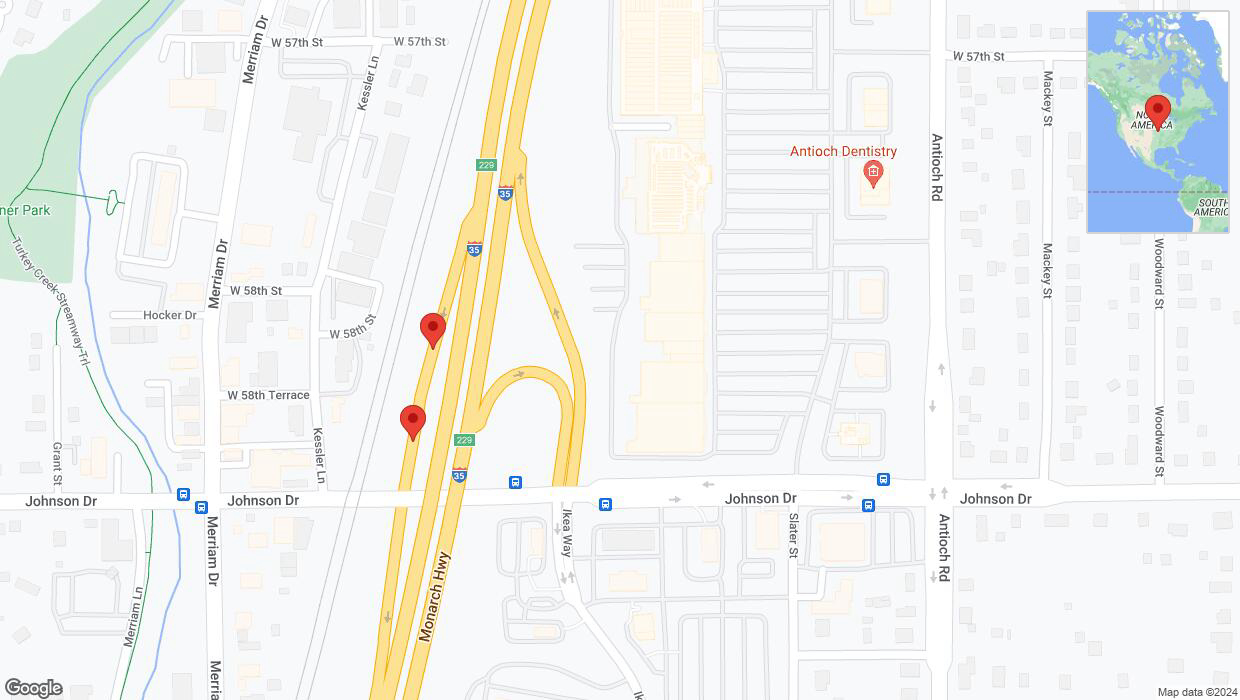 A detailed map that shows the affected road due to 'Broken down vehicle on Kessler Lane in Shawnee' on July 31st at 3:10 p.m.