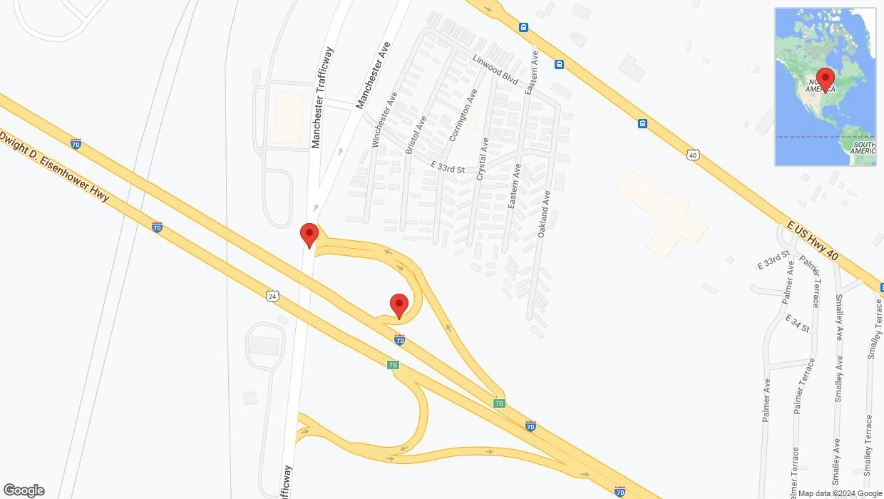 A detailed map that shows the affected road due to 'Kansas City: Winchester Avenue closed' on July 31st at 2:28 p.m.