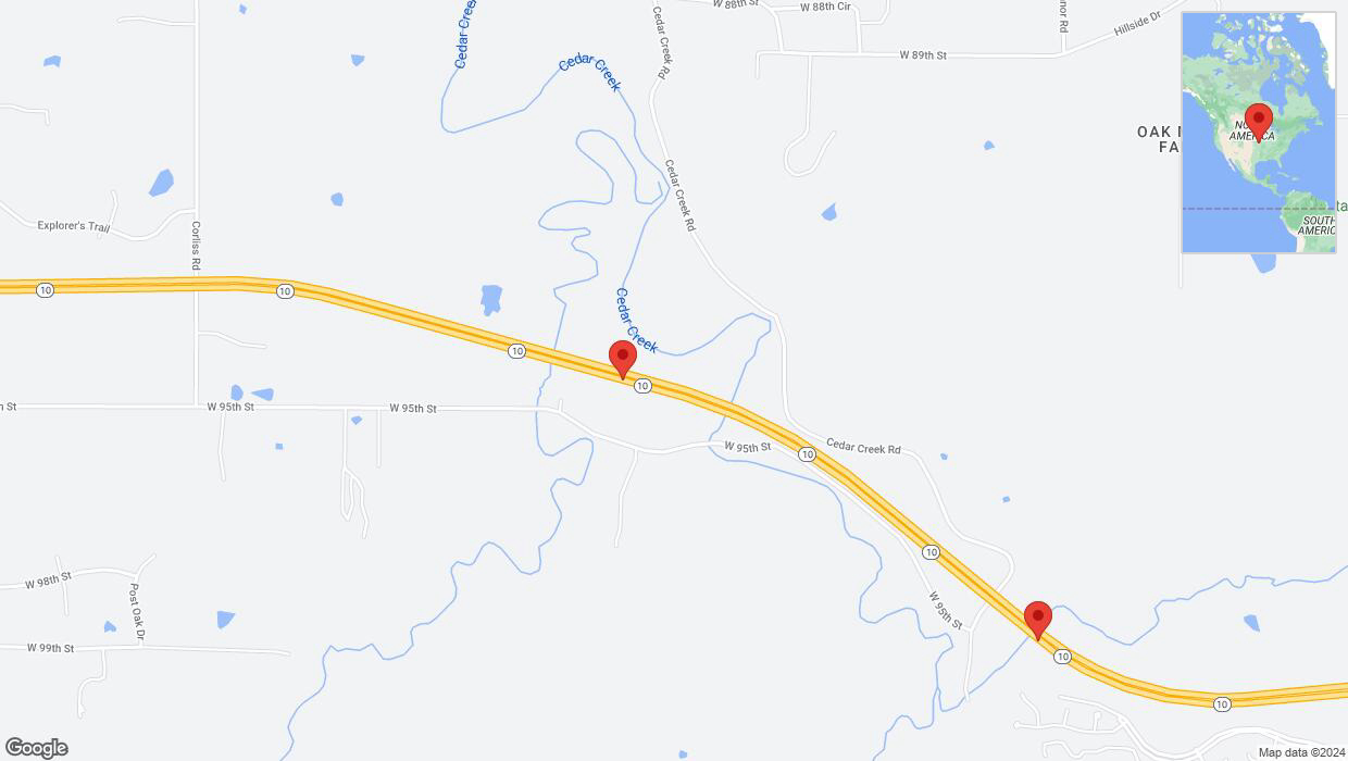 A detailed map that shows the affected road due to 'Reports of a crash on eastbound K-10' on August 2nd at 1:31 p.m.