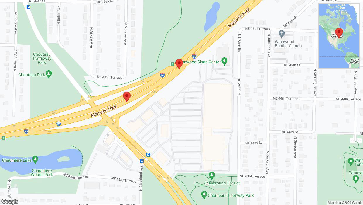 A detailed map that shows the affected road due to 'Crash update: I-35' on August 3rd at 10:05 p.m.