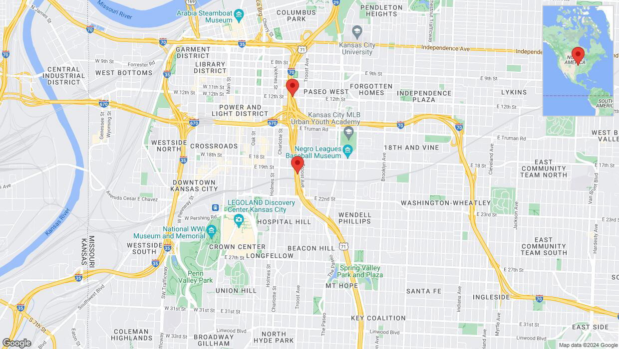 A detailed map that shows the affected road due to 'Reports of a crash on northbound US-71' on August 5th at 12:05 p.m.