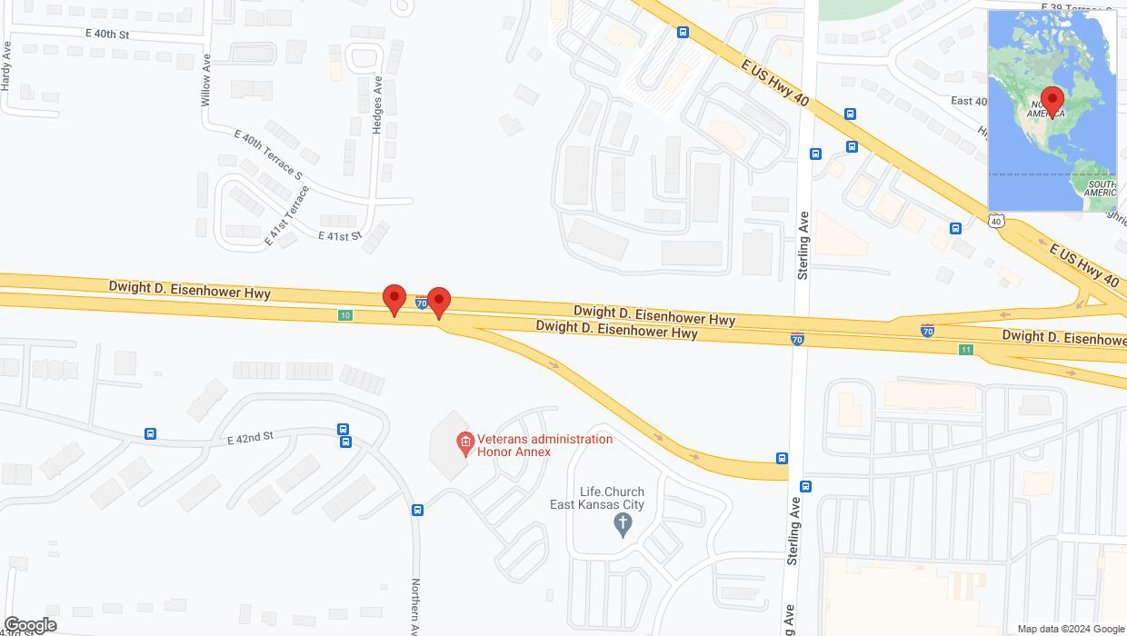 A detailed map that shows the affected road due to 'Crash update: I-70' on August 9th at 7:19 p.m.
