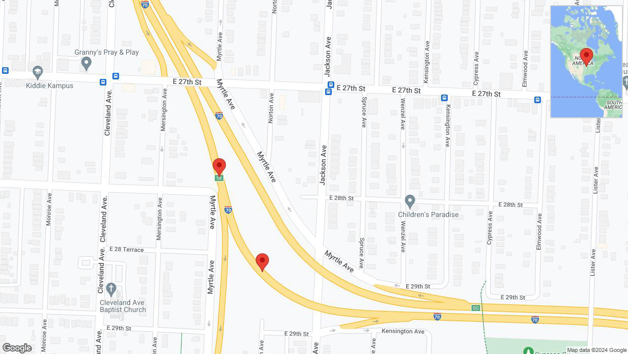 A detailed map that shows the affected road due to 'Crash update: I-70' on August 9th at 11:19 p.m.