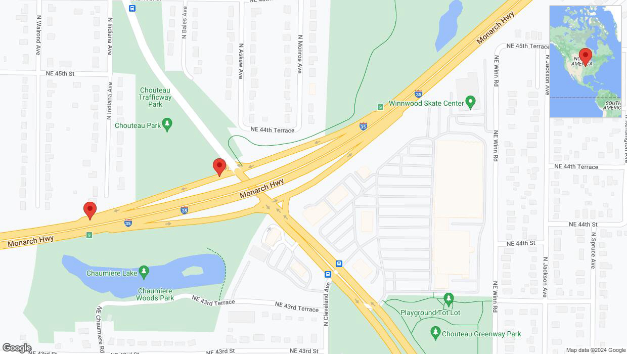 A detailed map that shows the affected road due to 'Crash report: Monarch Highway' on August 13th at 4:32 p.m.