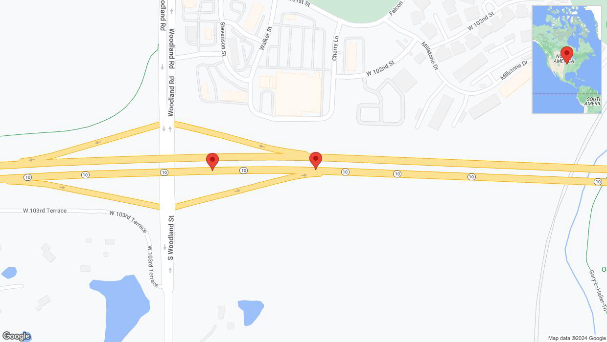 A detailed map that shows the affected road due to 'Crash update: K-10' on August 14th at 4:32 p.m.