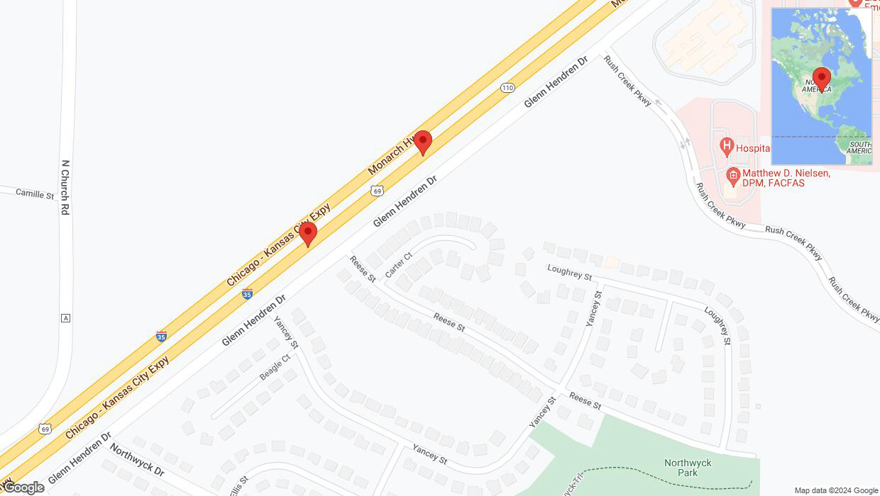 A detailed map that shows the affected road due to 'Broken down vehicle in Liberty' on August 14th at 11:14 p.m.