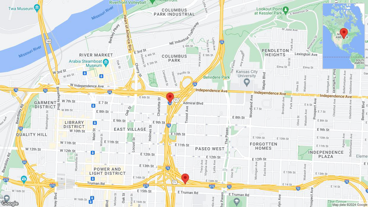 A detailed map that shows the affected road due to 'Crash report: I-70' on August 16th at 1:20 p.m.