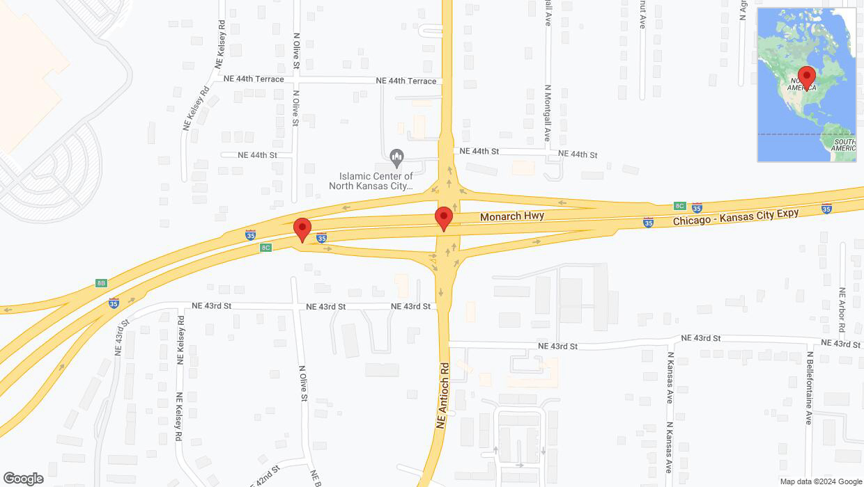 A detailed map that shows the affected road due to 'A crash has been reported on northbound I-35' on August 16th at 5:26 p.m.