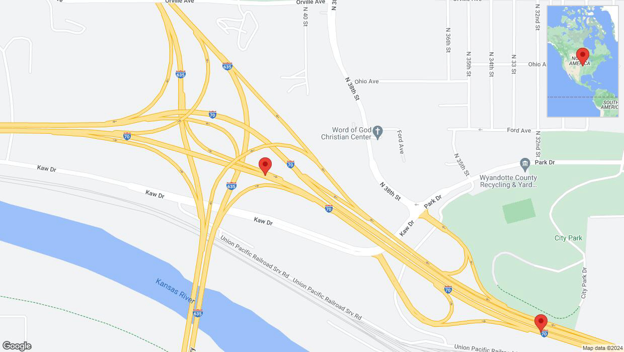 A detailed map that shows the affected road due to 'Crash update: I-70' on August 16th at 5:44 p.m.