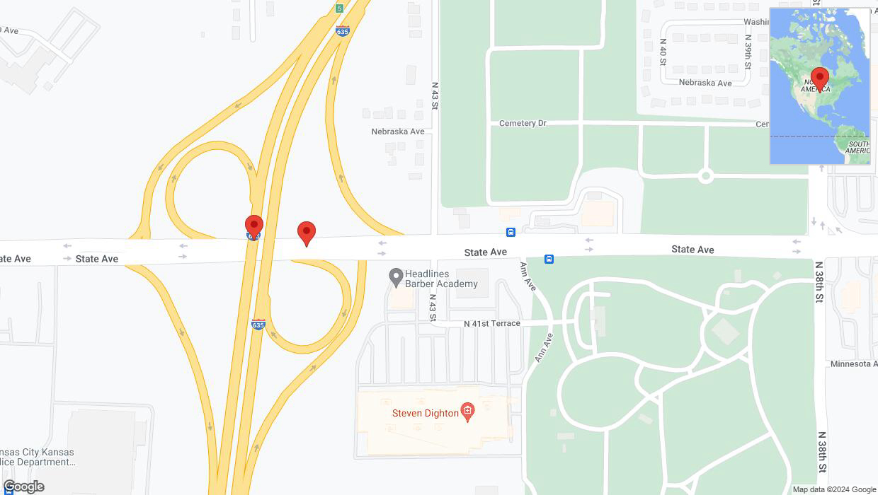 A detailed map that shows the affected road due to 'State Avenue temporarily closed in Kansas City' on August 16th at 10:02 p.m.