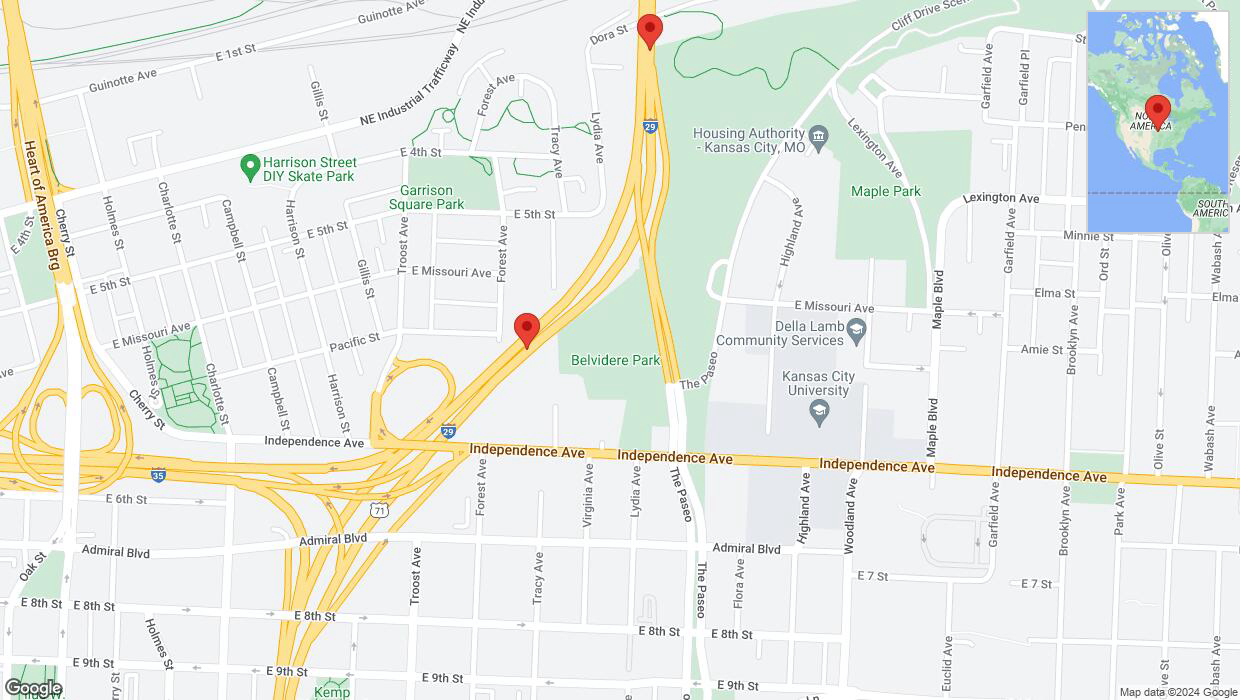 A detailed map that shows the affected road due to 'Crash report: I-35' on August 19th at 5:09 p.m.
