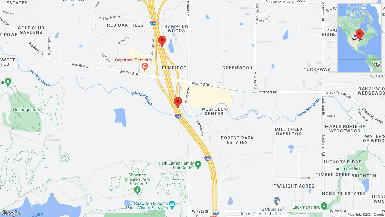 A detailed map that shows the affected road due to 'Renner Road closed in Shawnee until Sep. 11' on August 20th at 5:30 p.m.