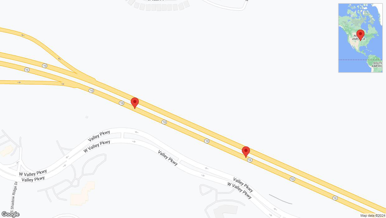 A detailed map that shows the affected road due to 'Broken down vehicle on eastbound K-10 in Lenexa' on August 22nd at 5:17 p.m.