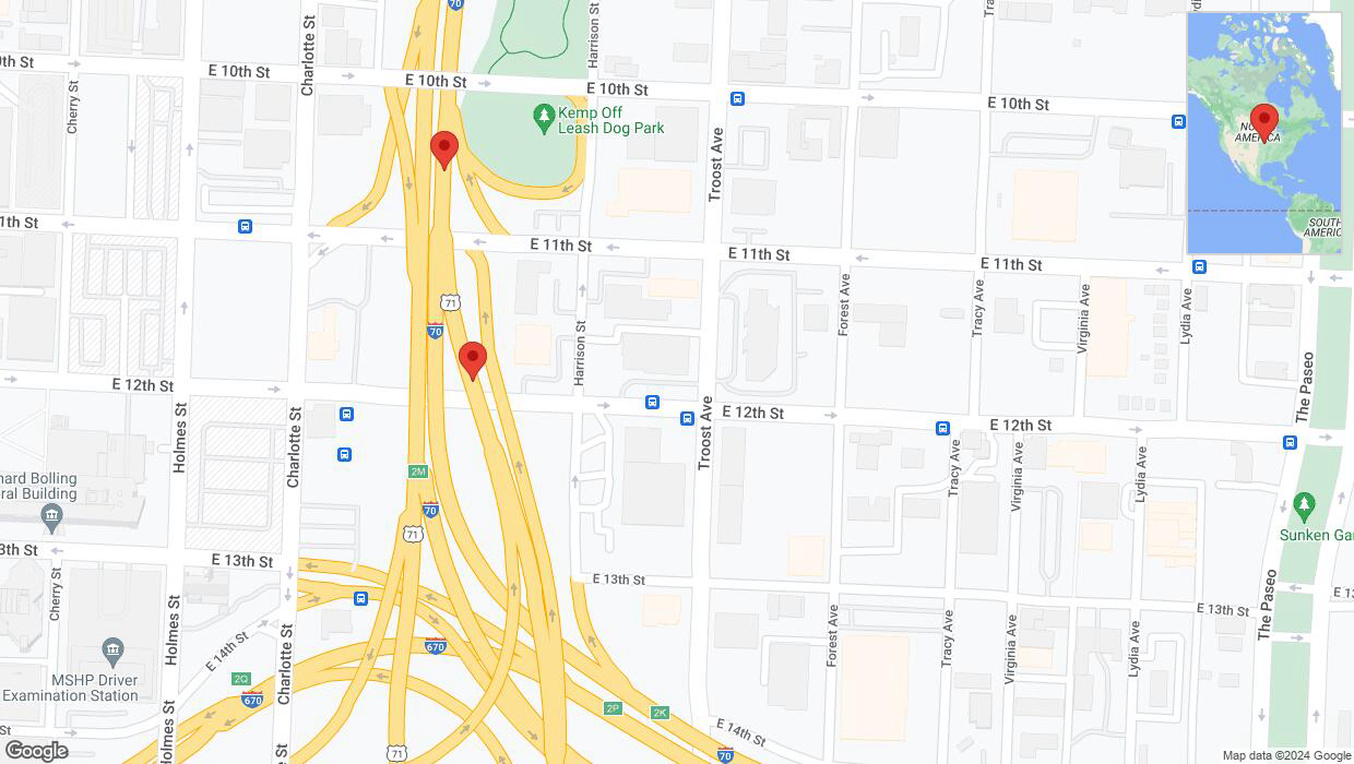 A detailed map that shows the affected road due to 'A crash has been reported on northbound US-71 North' on August 23rd at 6:19 p.m.