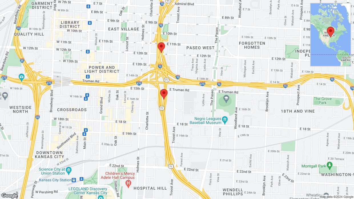 A detailed map that shows the affected road due to 'Crash update: US-71' on August 23rd at 6:19 p.m.