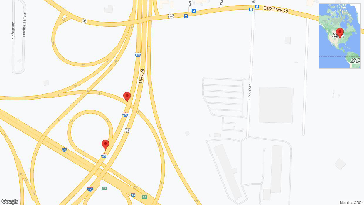 A detailed map that shows the affected road due to 'Warning: Crash on southbound I-435 in Kansas City' on August 27th at 3:26 p.m.