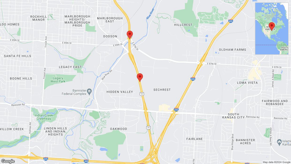A detailed map that shows the affected road due to 'Crash update: I-40/US-71' on August 27th at 6:08 p.m.