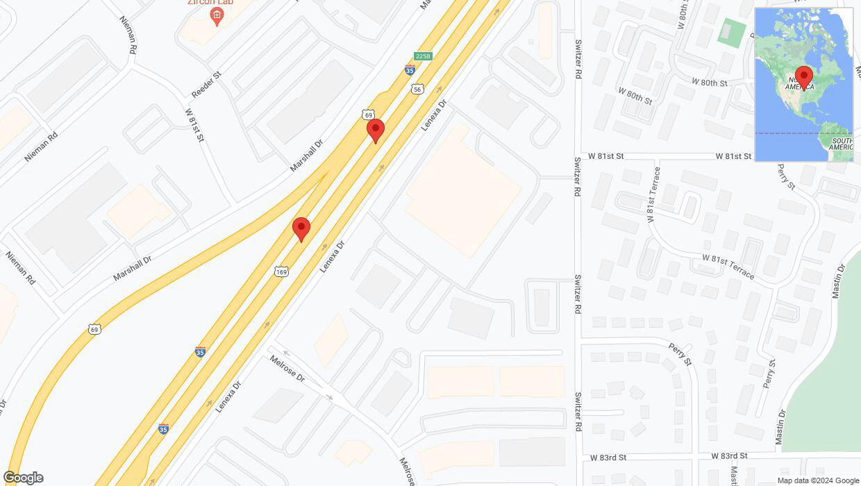 A detailed map that shows the affected road due to 'Reports of a crash on eastbound I-35' on August 28th at 10:02 p.m.