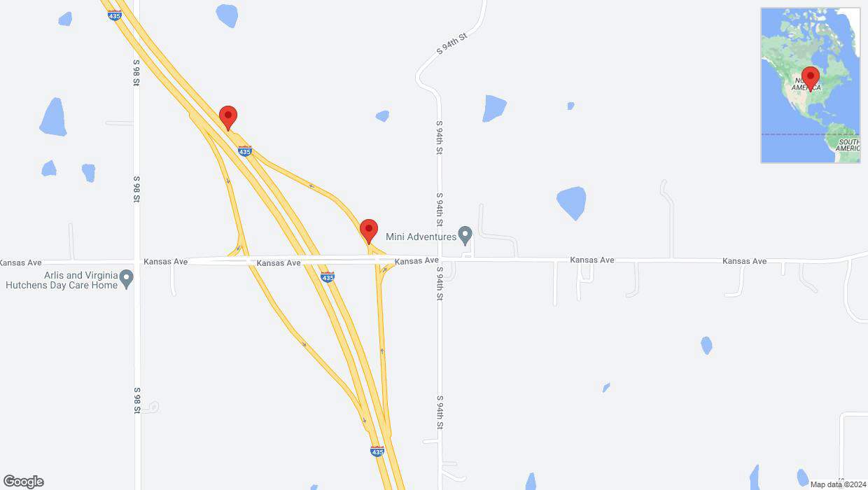 A detailed map that shows the affected road due to 'Crash reported on Kansas Avenue in Edwardsville' on August 28th at 10:50 p.m.