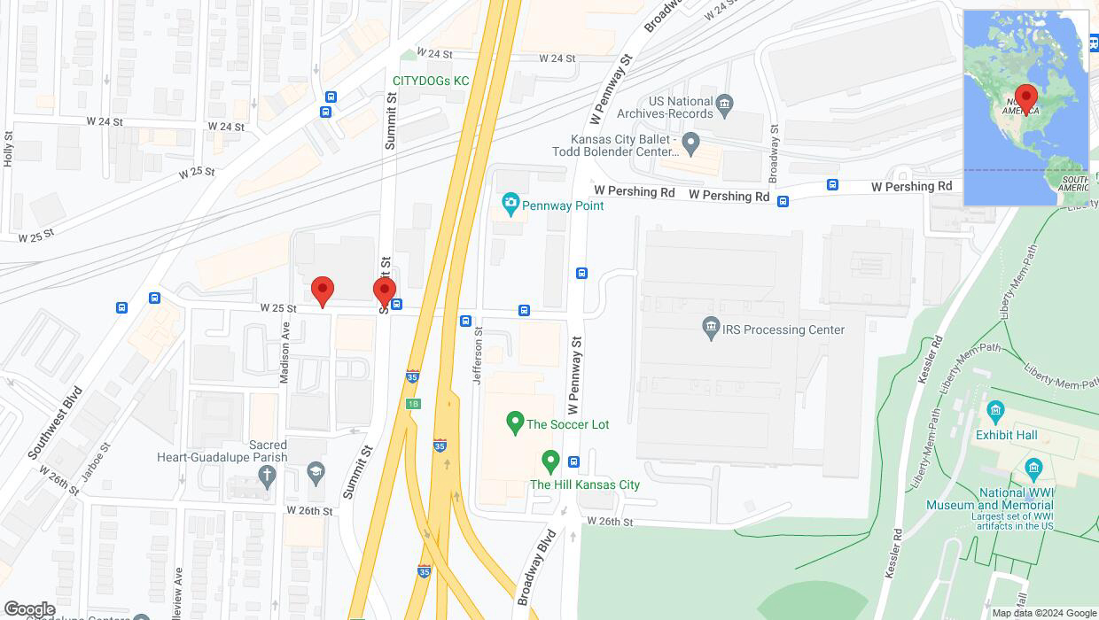 A detailed map that shows the affected road due to 'Kansas City: West 25 Street temporarily closed' on August 29th at 11:01 p.m.