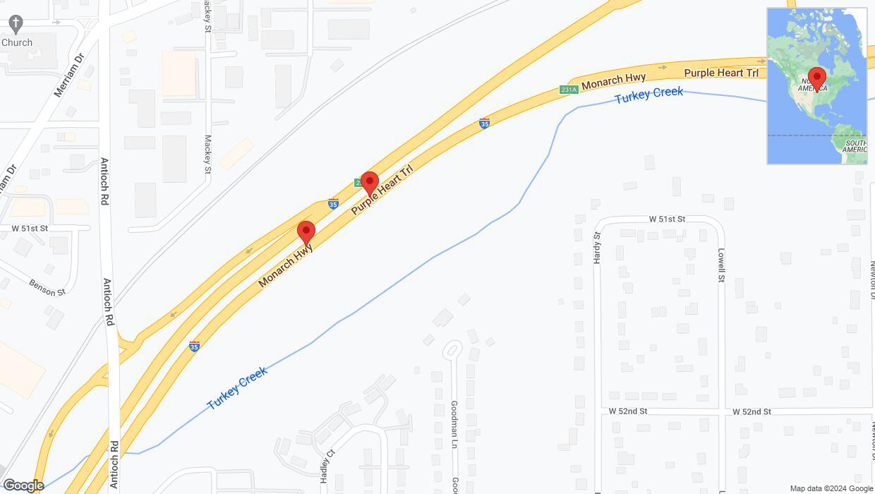 A detailed map that shows the affected road due to 'Crash update: I-35' on September 6th at 11:46 p.m.