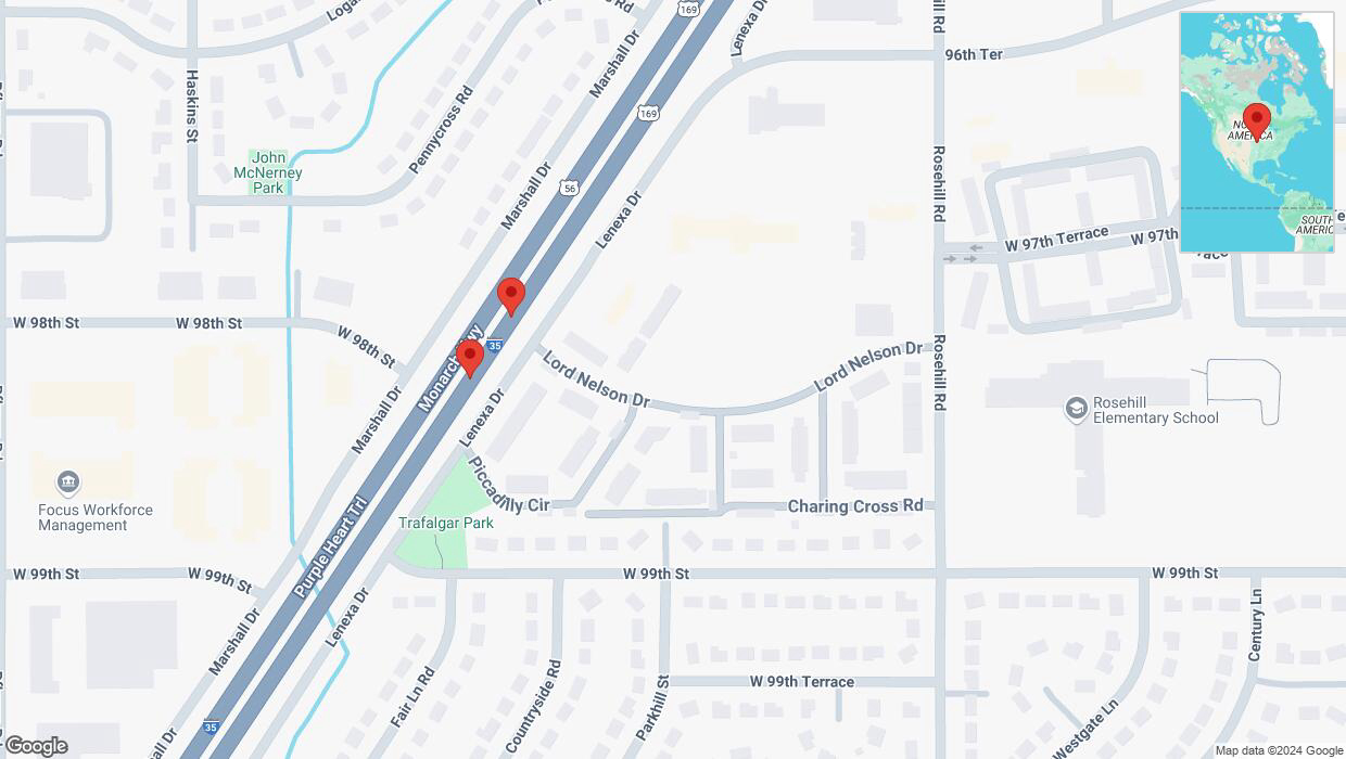 A detailed map that shows the affected road due to 'Reports of a crash on eastbound I-35' on September 10th at 4:04 p.m.