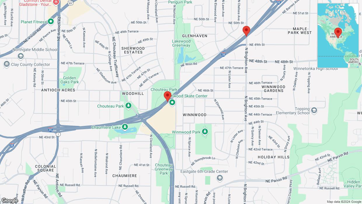 A detailed map that shows the affected road due to 'Crash report: I-35' on September 11th at 6:04 p.m.