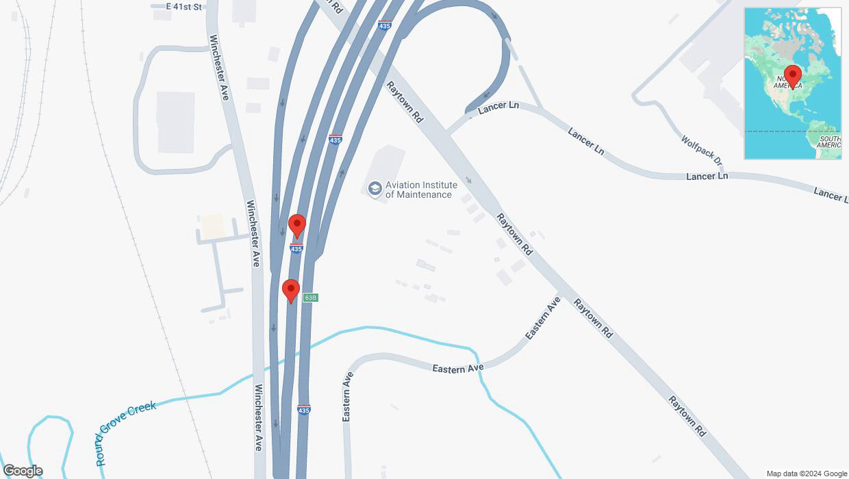 A detailed map that shows the affected road due to 'Broken down vehicle on southbound I-435 in Kansas City' on September 13th at 4:58 p.m.